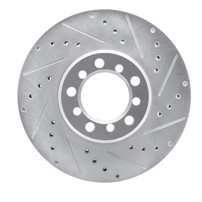R1 Concepts R1 85-91 Mercedes-Benz 560SEC Front Right Drilled & Slotted Silver Brake Rotor