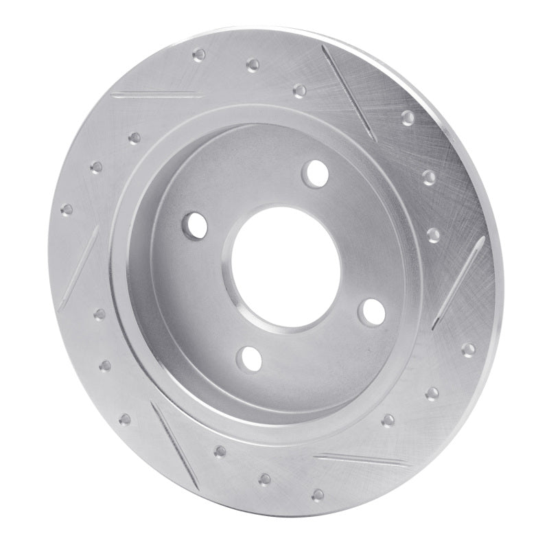 R1 Concepts R1 01-19 Ford Focus Rear Left Drilled & Slotted Silver Brake Rotor
