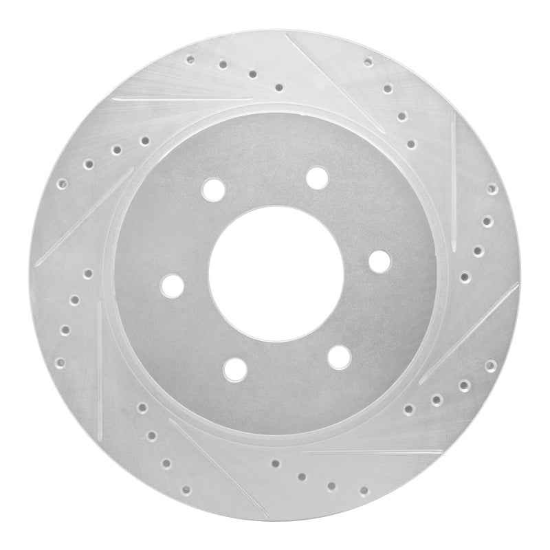 R1 Concepts R1 16-24 Nissan Titan XD Front Right Drilled & Slotted Silver Brake Rotor