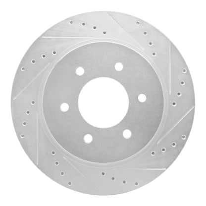 R1 Concepts R1 16-24 Nissan Titan XD Front Right Drilled & Slotted Silver Brake Rotor