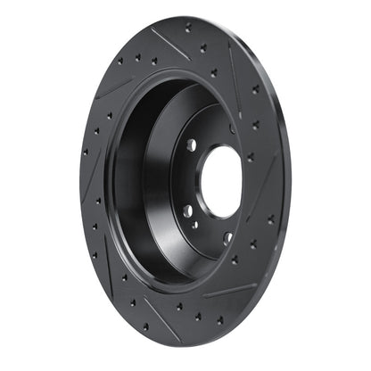 R1 Concepts R1 15-20 Kia Sorento Rear Left Drilled & Slotted Black Brake Rotor