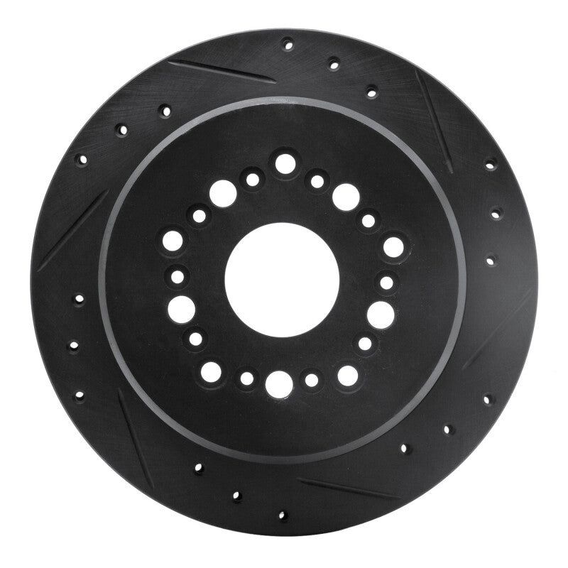 R1 Concepts R1 92-98 Lexus SC300 Rear Right Drilled & Slotted Black Brake Rotor