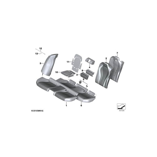 Genuine BMW 52208079279 F93 Cover, Backrest, Center, Leather, Lower (Inc. M8)