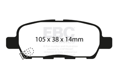 EBC 02 Infiniti G35 3.5 w/o DCS Greenstuff Rear Brake Pads