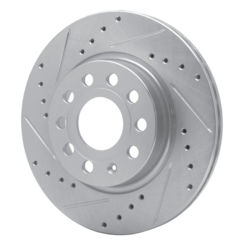 R1 Concepts R1 05-15 Volkswagen Jetta Sedan Front Left Drilled & Slotted Silver Brake Rotor