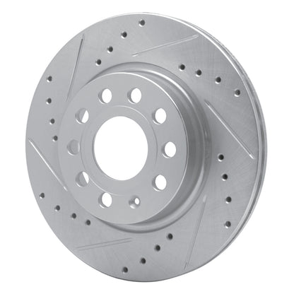 R1 Concepts R1 05-15 Volkswagen Jetta Sedan Front Left Drilled & Slotted Silver Brake Rotor