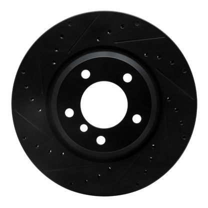 R1 Concepts R1 06-12 BMW X1 (USA/Canada) Front Left Drilled & Slotted Black Brake Rotor