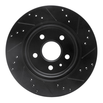 R1 Concepts R1 10-25 Buick Allure Rear Left Drilled & Slotted Black Brake Rotor