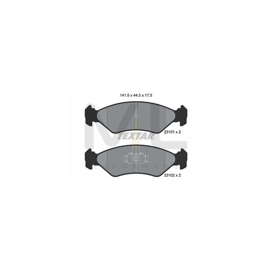 TEXTAR 2310101 Brake pad set not prepared for wear indicator