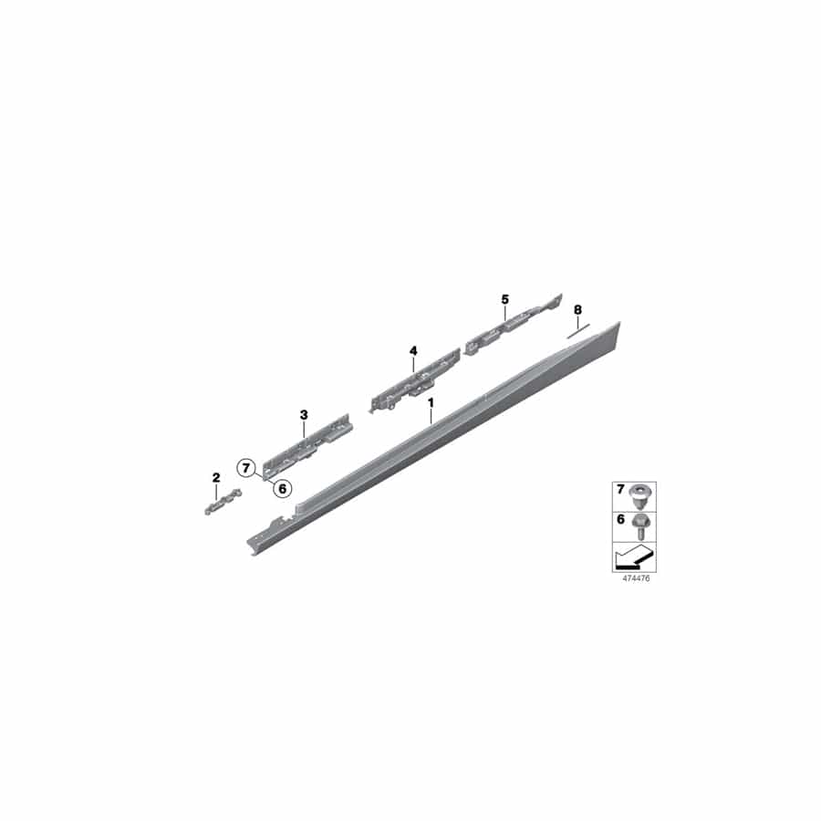 Genuine BMW 51777293743 F34 Supporting Ledge Left (Inc. 330dX, 330i & 340iX)