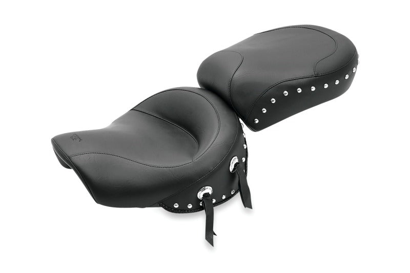 Mustang Motorcycle Mustang 96-04 Kawasaki Vulcan 1500 Classic,99-01 Nomad Std Touring 2PC Seat w/Studs - Black