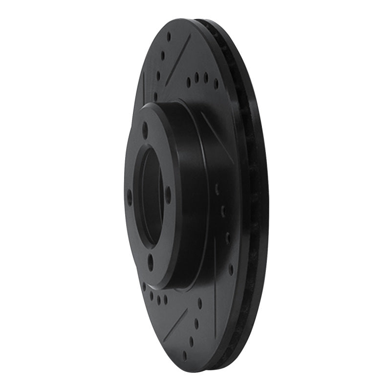 R1 Concepts R1 84-87 Toyota Corolla (US/Canada) Front Left Drilled & Slotted Black Brake Rotor