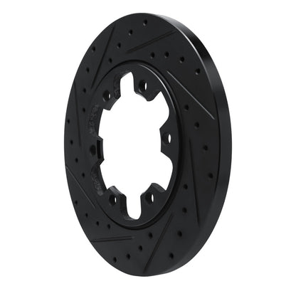 R1 Concepts R1 15-25 Ford Transit-350/SRW Rear Left Drilled & Slotted Black Brake Rotor