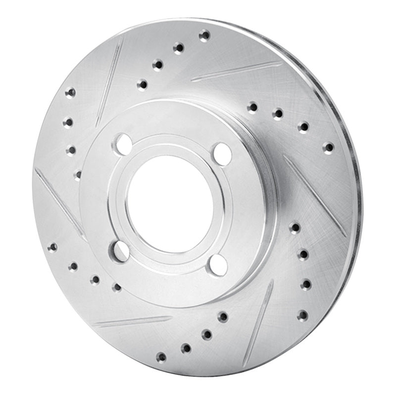 R1 Concepts R1 84-87 Audi 4000 Quattro Front Left Drilled & Slotted Silver Brake Rotor
