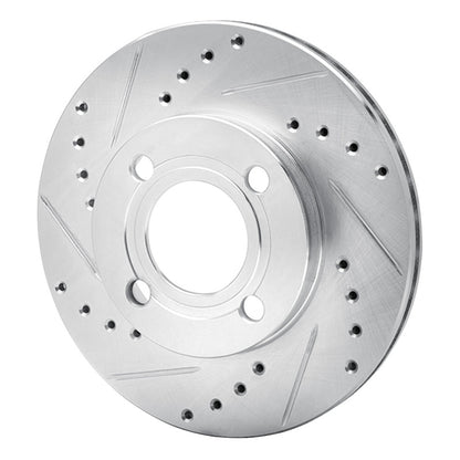 R1 Concepts R1 84-87 Audi 4000 Quattro Front Left Drilled & Slotted Silver Brake Rotor