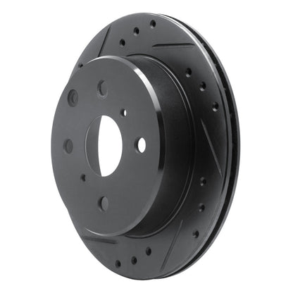 R1 Concepts R1 84-88 Toyota Cressida Rear Left Drilled & Slotted Black Brake Rotor