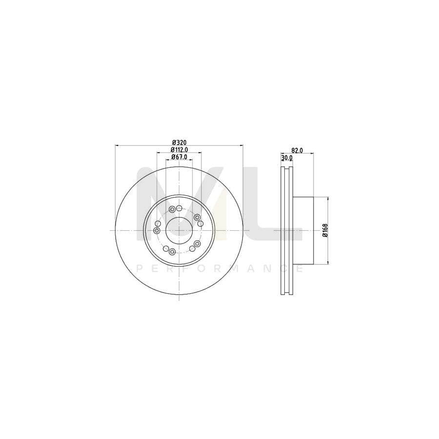 HELLA 8DD 355 102-691 Brake Disc suitable for MERCEDES-BENZ S-Class Internally Vented, without wheel hub, without wheel studs | ML Performance Car Parts