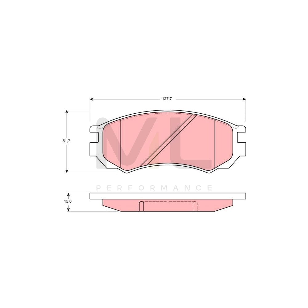 TRW Gdb1141 Brake Pad Set Not Prepared For Wear Indicator