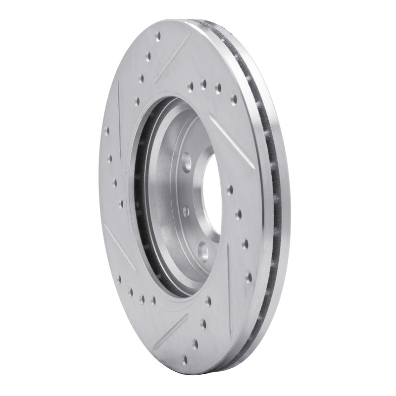 R1 Concepts R1 12-25 Dodge Attitude (Mexico) Front Right Drilled & Slotted Silver Brake Rotor