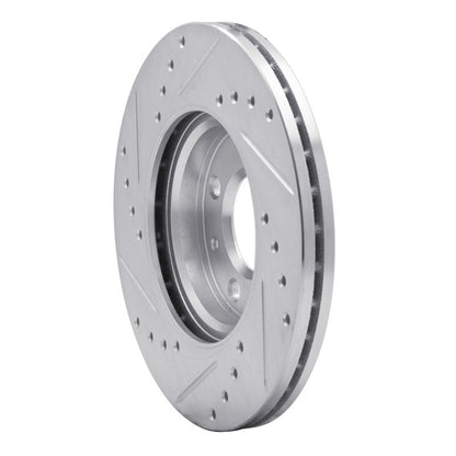 R1 Concepts R1 12-25 Dodge Attitude (Mexico) Front Right Drilled & Slotted Silver Brake Rotor