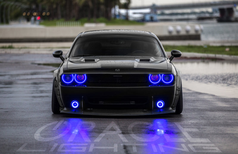 ORACLE Lighting Oracle Dodge Challenger 08-14 LED Waterproof Fog Halo Kit - ColorSHIFT