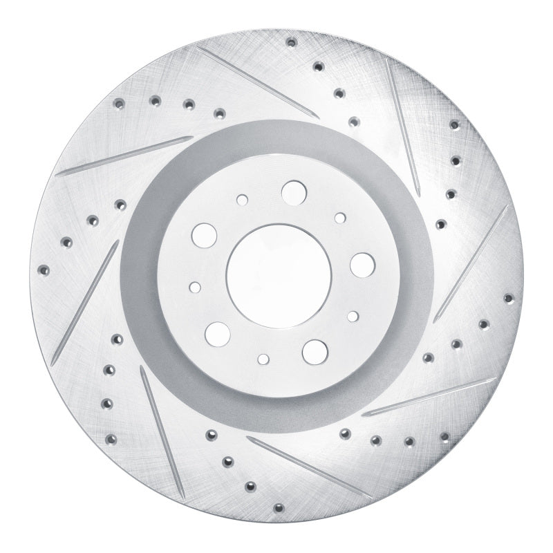 R1 Concepts R1 20-25 Tesla Model Y Front Right Drilled & Slotted Silver Brake Rotor