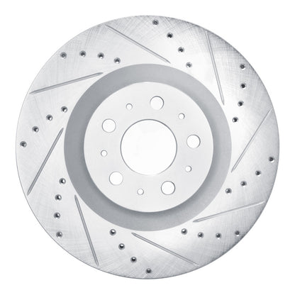 R1 Concepts R1 20-25 Tesla Model Y Front Right Drilled & Slotted Silver Brake Rotor