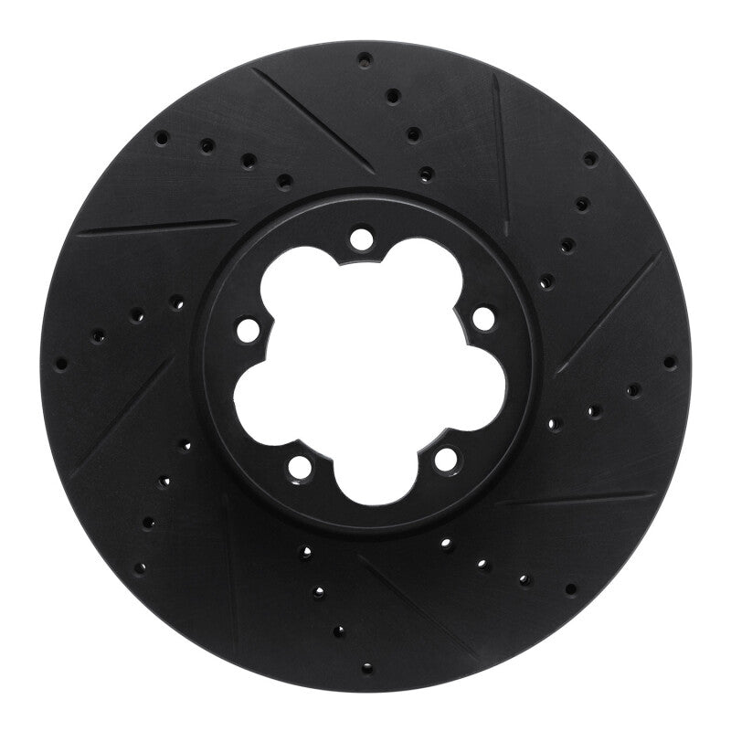 R1 Concepts R1 15-25 Ford Transit-350 HD/DRW Front Right Drilled & Slotted Black Brake Rotor