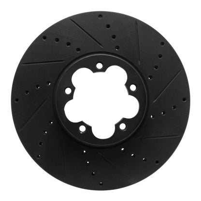 R1 Concepts R1 15-25 Ford Transit-350 HD/DRW Front Right Drilled & Slotted Black Brake Rotor