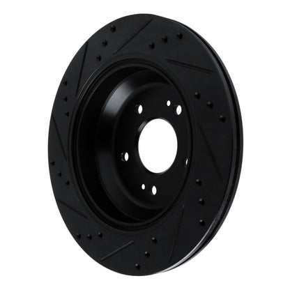 R1 Concepts R1 11-17 Hyundai Equus Rear Right Drilled & Slotted Black Brake Rotor