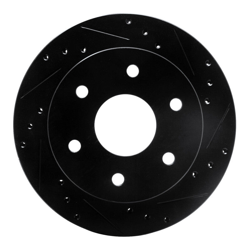 R1 Concepts R1 1988-1991 Chevrolet K1500 Front Right Drilled & Slotted Black Brake Rotor