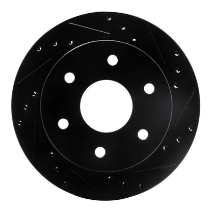 R1 Concepts R1 1988-1991 Chevrolet K1500 Front Right Drilled & Slotted Black Brake Rotor