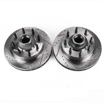 PowerStop Power Stop 99-01 Ford F-350 Super Duty Front Drilled & Slotted Rotor - Pair