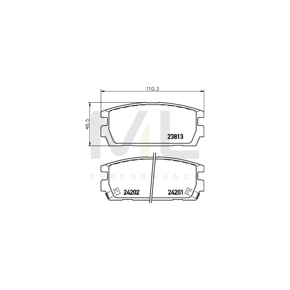 Hella 8DB 355 011-841 Brake Pad Set For Hyundai Terracan With Acoustic Wear Warning | ML Performance Car Parts