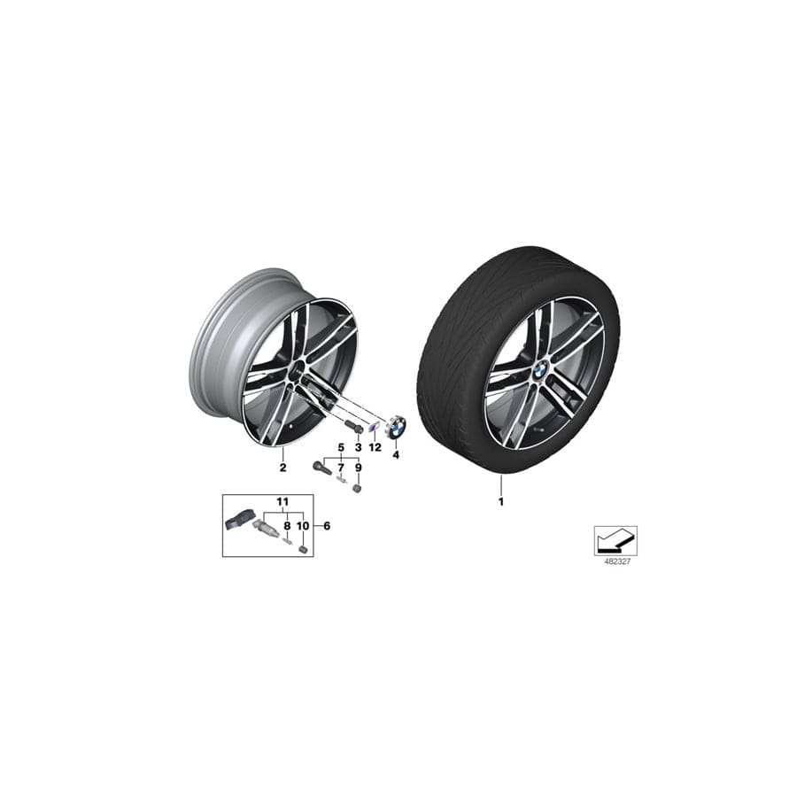 Genuine BMW 36118745166 F23 F22 F21 Disc Wheel Light Alloy Cerium Grey 8,0JX18 ET:52 (Inc. 225d, 120dX & 230iX)