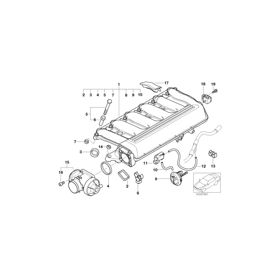 Genuine BMW 11617789329 E39 E38 E46 Intake Manifold With Flap Control (Inc. 330d, 530d & 330xd)