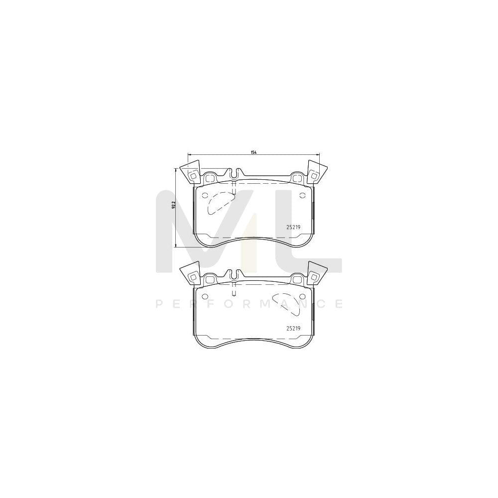 Hella 8DB 355 021-771 Brake Pad Set Prepared For Wear Indicator, With Counterweights | ML Performance Car Parts