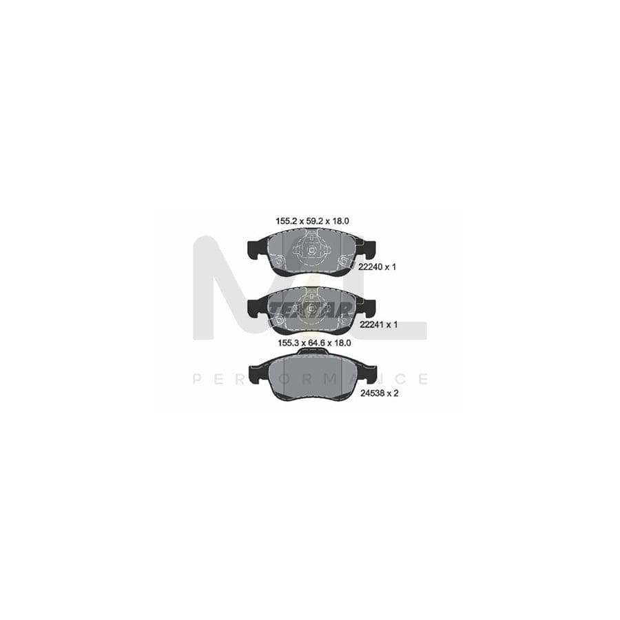 TEXTAR 2224001 Brake pad set with acoustic wear warning