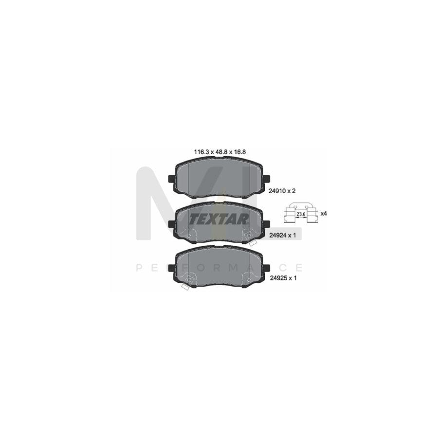 TEXTAR 2491001 Brake pad set with acoustic wear warning