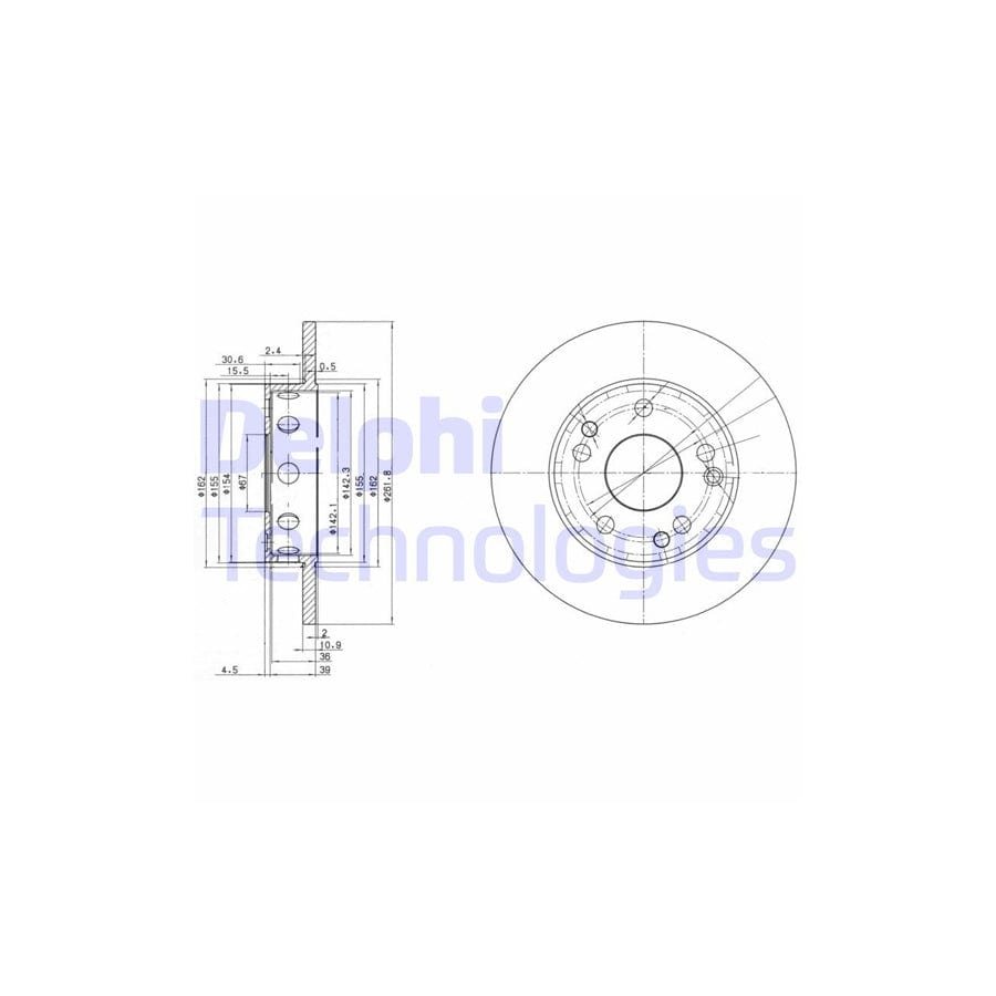 Delphi Bg2288 Brake Disc Suitable For Mercedes-Benz 190 (W201)