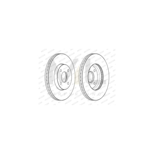 Ferodo DDF2548C Brake Disc for Ford Fiesta Mk5 Hatchback (Jh1, Jd1, Jh3, Jd3) Vented, Coated, Without Accessories  - Pair
