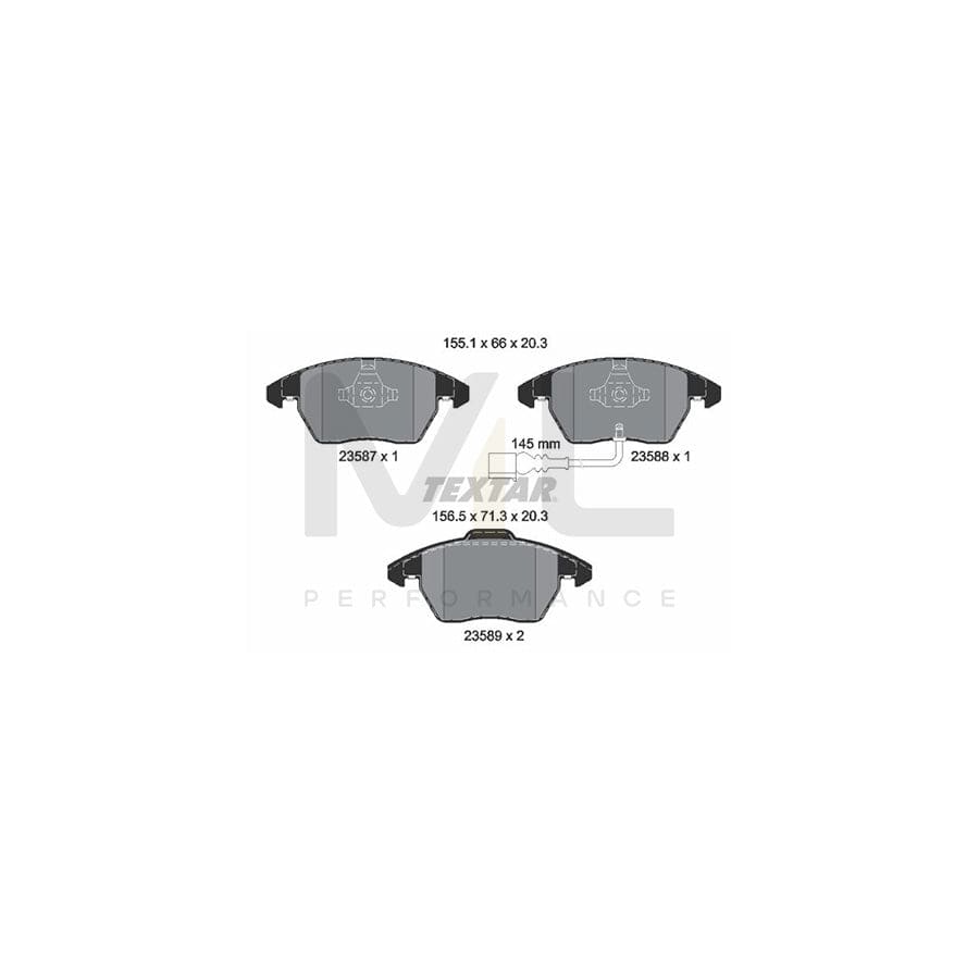 TEXTAR epad 2358781 Brake pad set with integrated wear warning contact