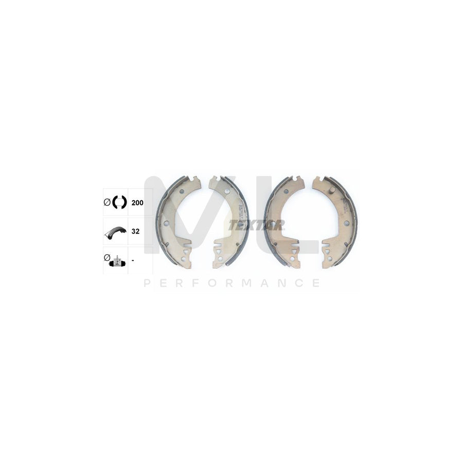 TEXTAR 91041700 Brake Shoe Set without handbrake lever