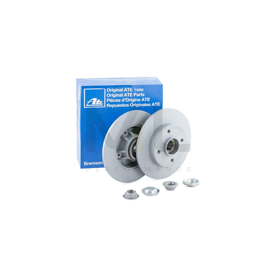 ATE 24.0109-0171.2 Brake Disc Solid, Coated, with ABS sensor ring, with wheel bearing  - 1 piece