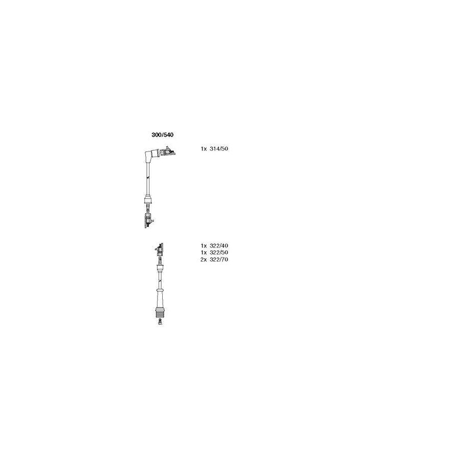 Bremi 300/540 Ignition Cable Kit for Renault Fuego