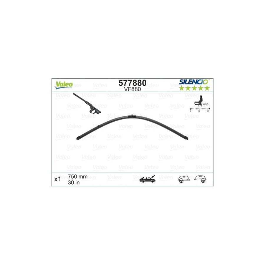 Valeo Silencio X.Trm 577880 Wiper Blade For Audi A2 (8Z0)