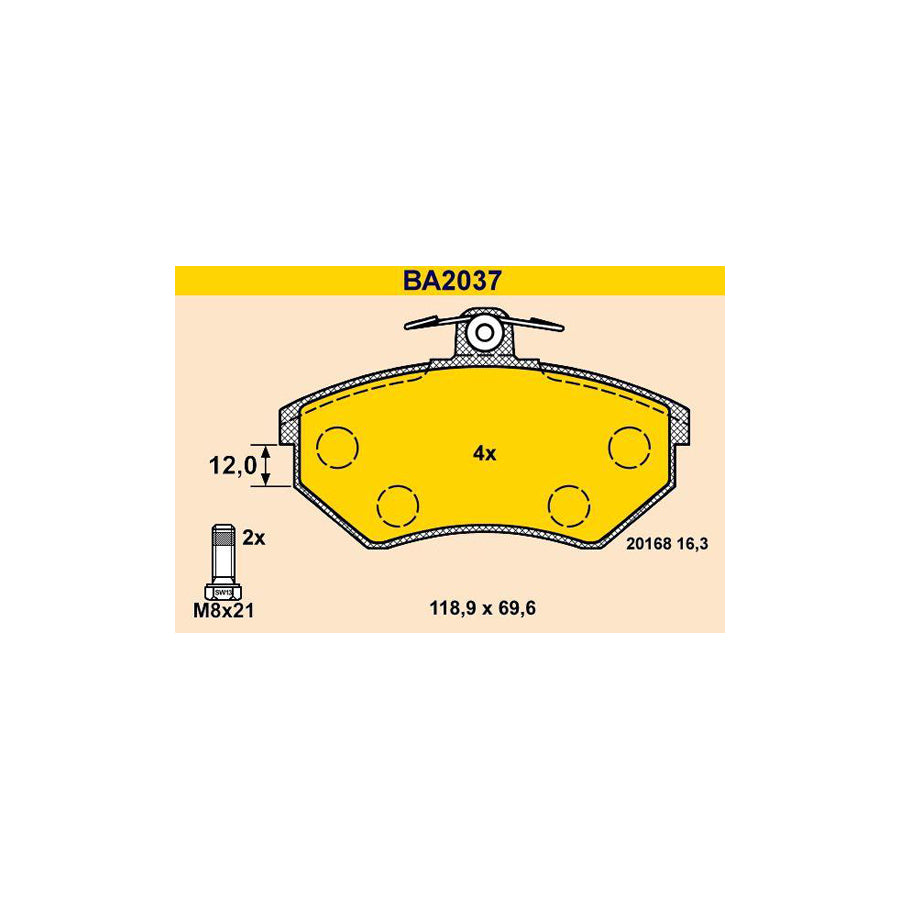 Barum Ba2037 Brake Pad Set