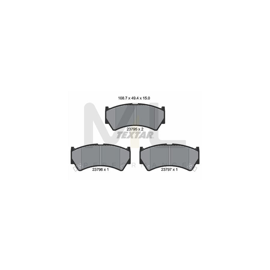 TEXTAR 2379501 Brake pad set with acoustic wear warning