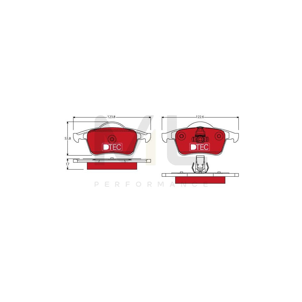 TRW Dtec Cotec Gdb1389Dte Brake Pad Set Not Prepared For Wear Indicator