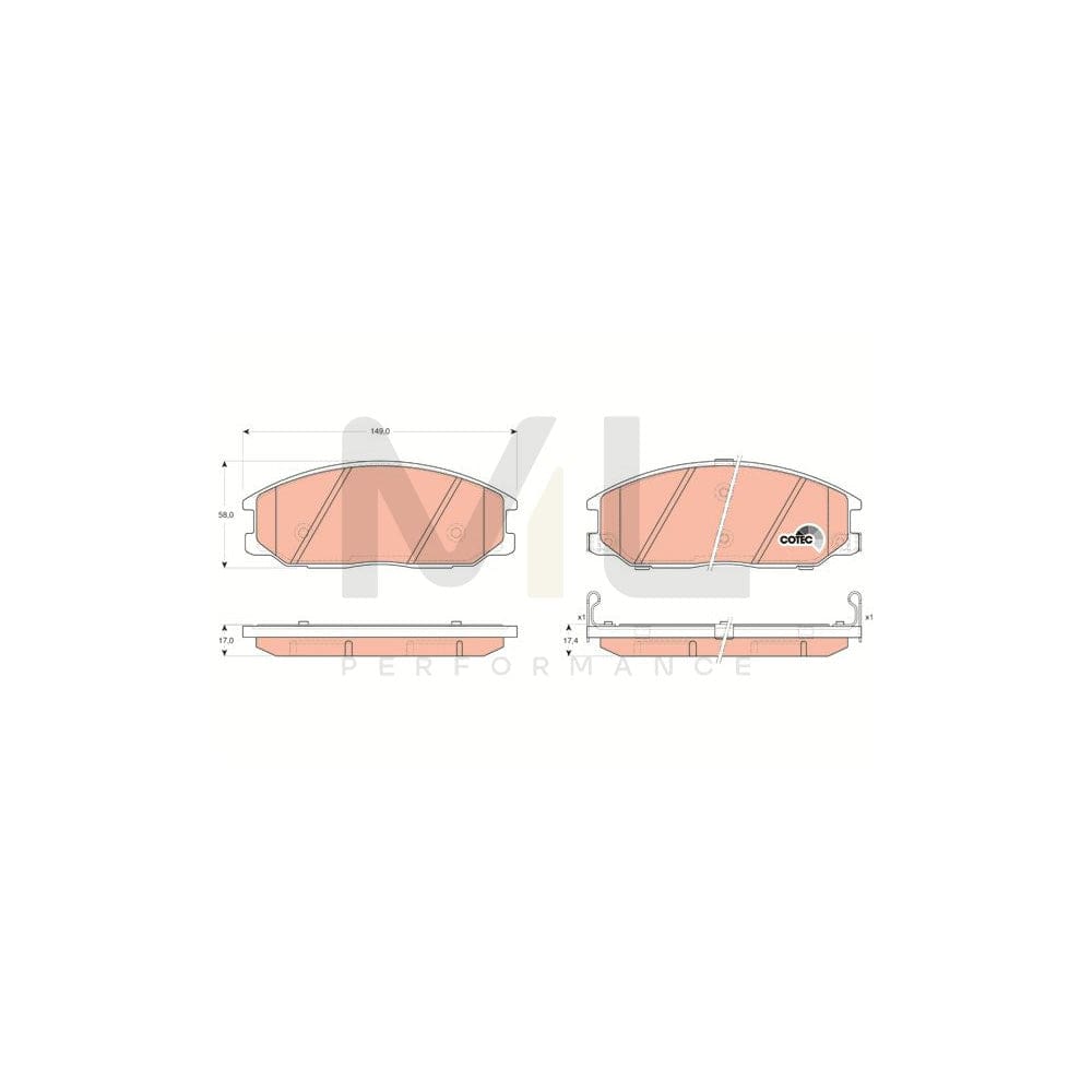 TRW Cotec Gdb3297 Brake Pad Set With Acoustic Wear Warning